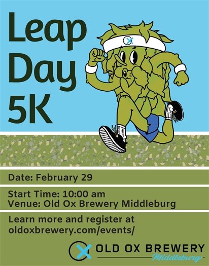 Old Ox, Leap Day 5K flyer