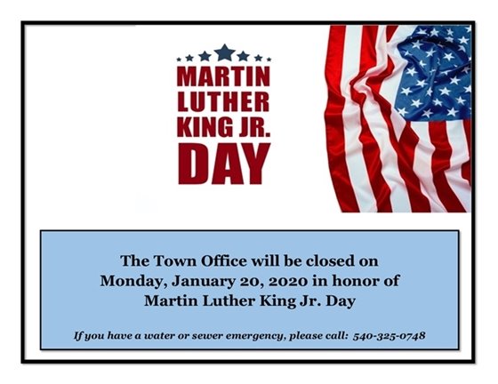 Office Closed-Martin Luther King Jr. Day sign