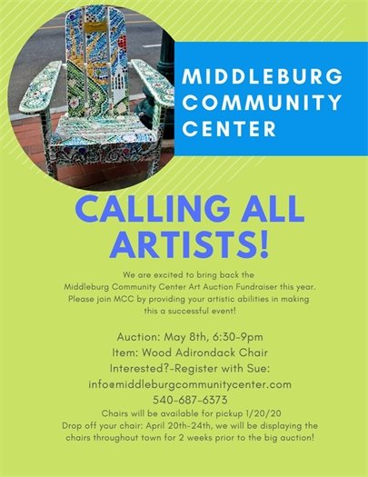 Middleburg Community Center, Calling All Artists flyer