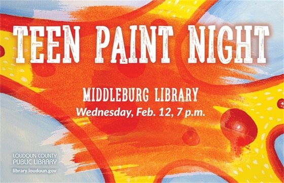 Middleburg Library, Teen paint night flyer