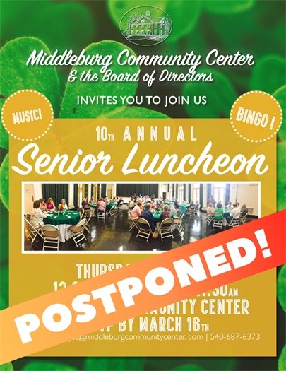MB Community Center, Senior Luncheon-Postponed