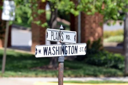 Plains and Washington Street Sign